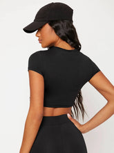 Solid Round Neck Crop Top